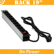 Power Strip (1U, 230VAC, 9 outlets, for 19″ RACK) 2
