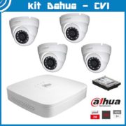 Videosecurity Kit HD-Cvi Dahua - 4ch- Dome - 2mpx - IR 20m