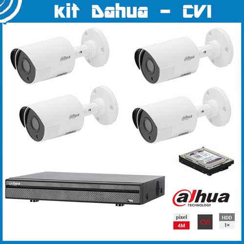 Videosecurity Kit HD-Cvi Dahua – 4ch – 4mpx – IR 30m 1