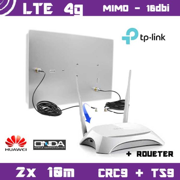 Kit LTE / 4G – Mimo Antenna 16dbi + 2x 10m cable + Router MR3420 2