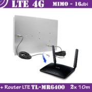 Kit LTE / 4G – Mimo Antenna 16dbi + 2x 10m cable + Router LTE TP-link 2